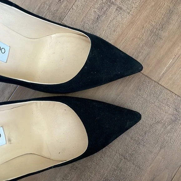 Black half suede Jimmy Choo pumps